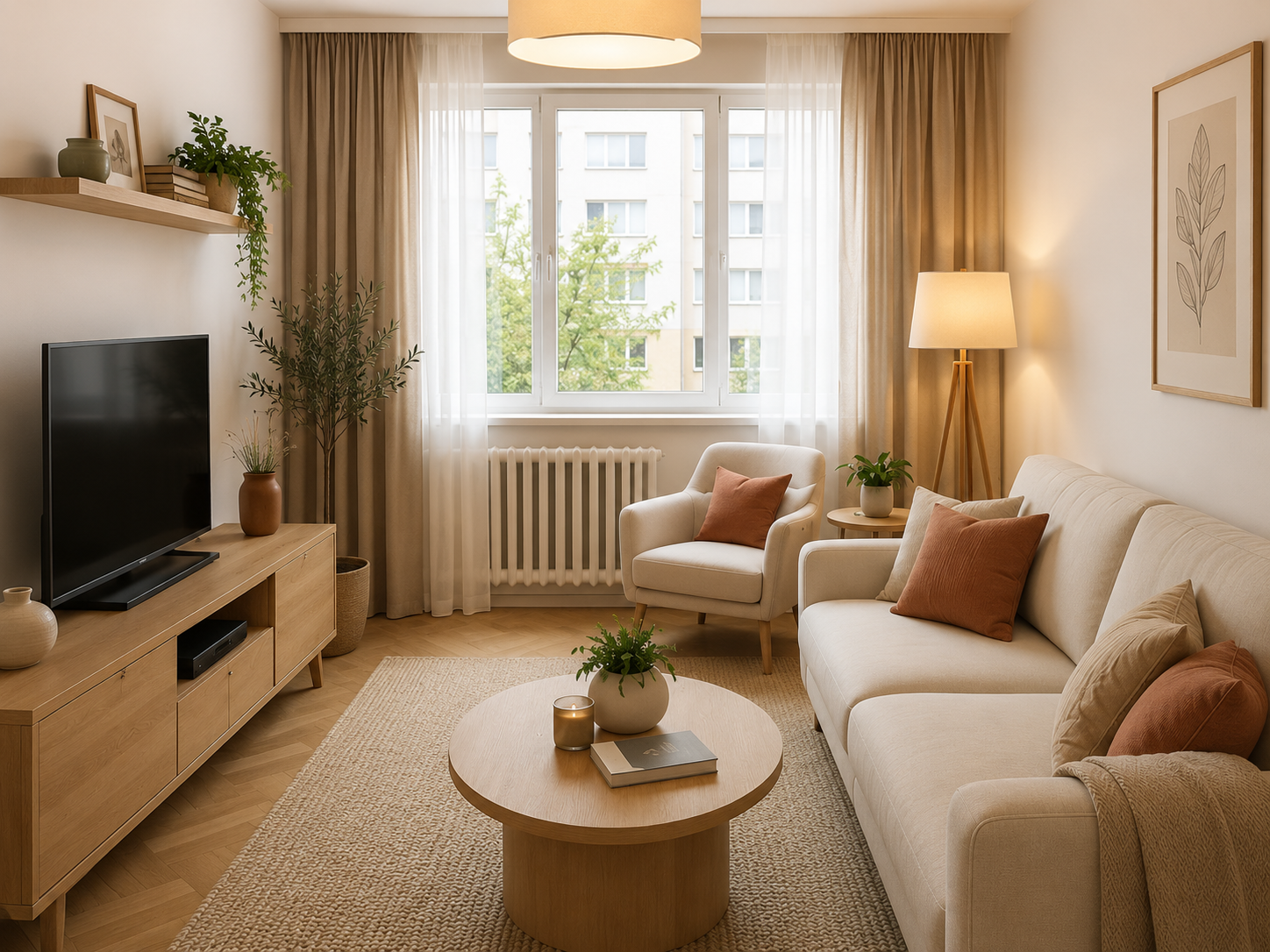 Living modern cald — După